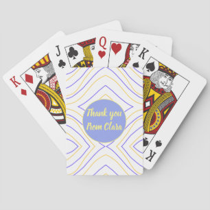 Jeu De Cartes Jaune violet ajouter nom merci titre lignes courbe