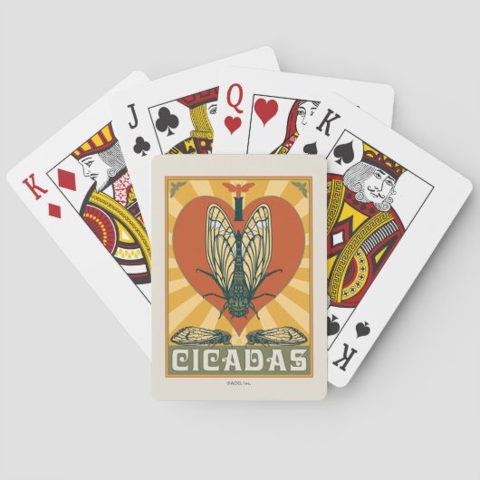 Jeu De Cartes Je Coeur Cicadas (dos)