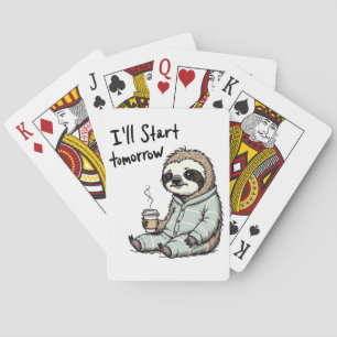Jeu De Cartes Je commencerai demain Funny Sloth Animal
