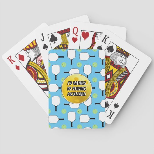 Jeu De Cartes Je Préférerais Jouer Pickleball Paddles Baby Blue (dos)