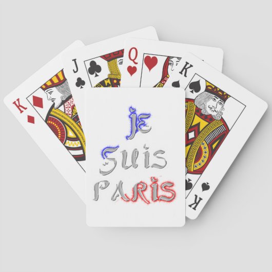 Jeu De Cartes Je Suis Paris I Love Paris Texte Art Imprimer (dos)