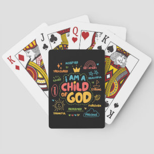 Jeu De Cartes Je suis un enfant de Dieu Christian Retro Jésus Fo