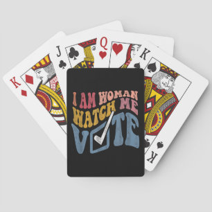 Jeu De Cartes Je Suis Une Femme Me Regarder Vote 2024 Vague Bleu