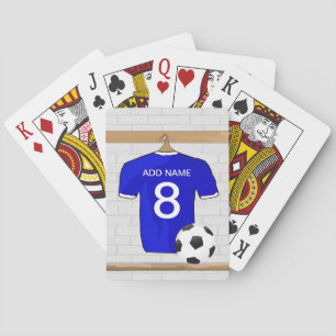 Jeu De Cartes Jersey de football bleu blanc personnalisé