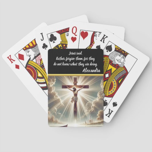 Jeu De Cartes Jésus accroché au crucifix sur l'eau (dos)