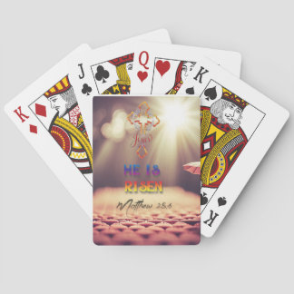 Jeu De Cartes Jésus Croix d'Or Il Est Ressuscité Matthieu 28:6