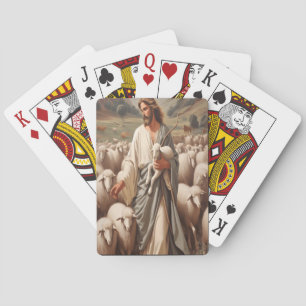 Jeu De Cartes Jésus Dirigeant Son Troupeau Fidèle