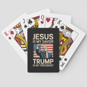 Jeu De Cartes Jésus est mon sauveur Trump est mon président 47 U