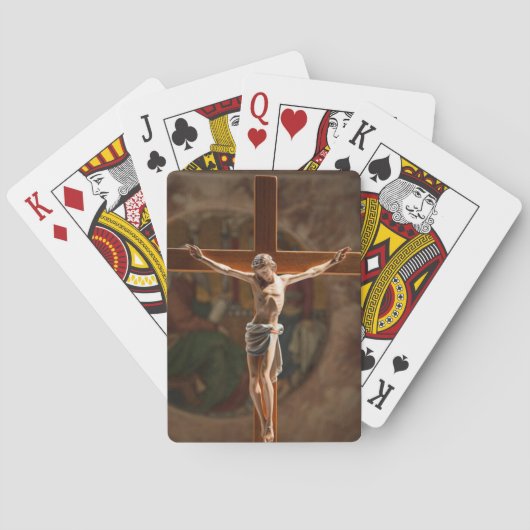 Jeu De Cartes Jésus sur les cartes de jeu croisées (dos)