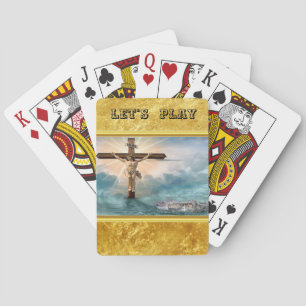 Jeu De Cartes Jésus suspendu à une croix de crucifixion chrétien
