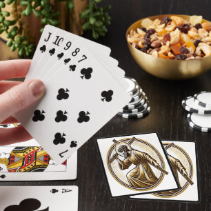 Jeu De Cartes Jésus tenant la croix d'or de manière réversible