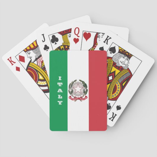 Jeu De Cartes Jeu Drapeau Italien, Italie Jouer Cartes (dos)