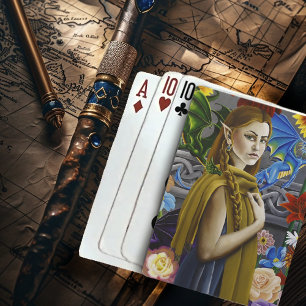 Jeu De Cartes Jeune Fée Dragon Enchantée Jardin Fleur Fantasy