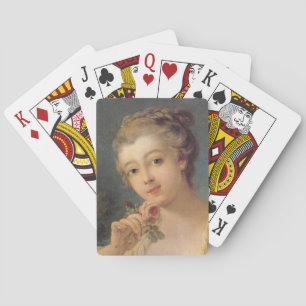 Jeu De Cartes Jeune Femme Bouquet de Roses par Francois Boucher