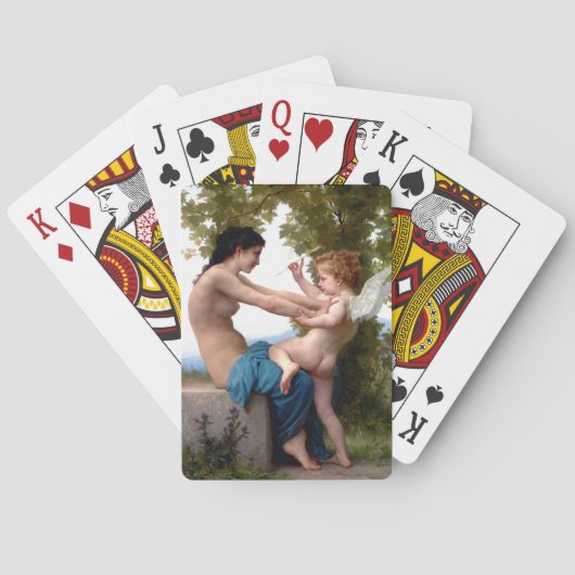 Jeu De Cartes Jeune Fille Se Défendant Contre Eros Cupide (dos)