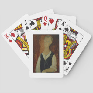 Jeu De Cartes Jeune homme avec Waistcoat noir, 1912 (l'huile