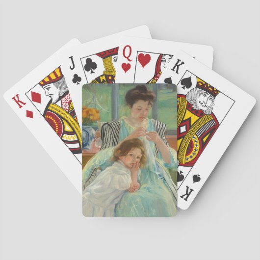 Jeu De Cartes Jeune mère coudre | Mary Cassatt (dos)