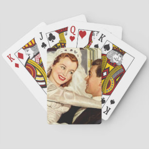 Jeu De Cartes Jeunes mariés de mariage vintage, heureuse mariée