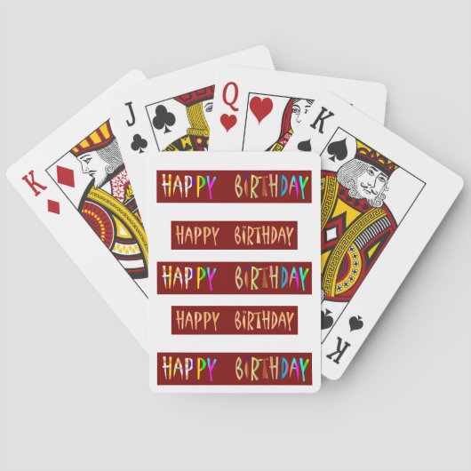 Jeu De Cartes JEUX ANNIVERSAIRE Texte de script artistique (dos)