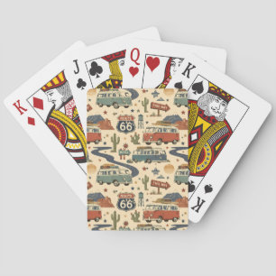 Jeu De Cartes Jeux de nuit de style camping-car sur la route 66