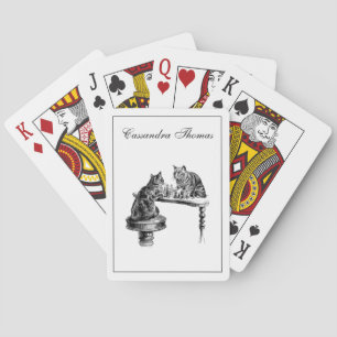 Jeu De Cartes Jeux de société : Deux chats jouant une partie d'é