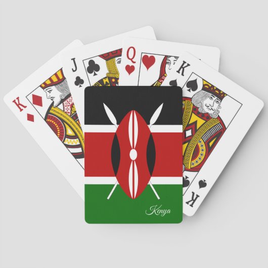 Jeu De Cartes Jeux Drapeaux Kenyans, Kenya Jouer aux cartes (dos)