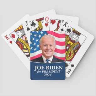 Jeu De Cartes Joe Biden pour la Présidente Photo et Drapeau 2024