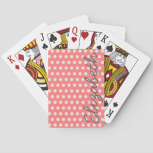 Jeu De Cartes Joli adorable bulle de chewing-gum pois rose