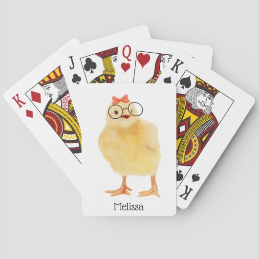 Jeu De Cartes Joli Bébé Chick avec lunettes (dos)