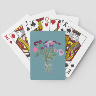 Jeu De Cartes Joli Boho Fleurs sauvages doux +Nom personnalisé