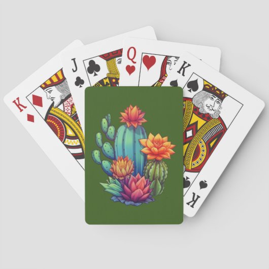 Jeu De Cartes Joli cactus en fleurs (dos)