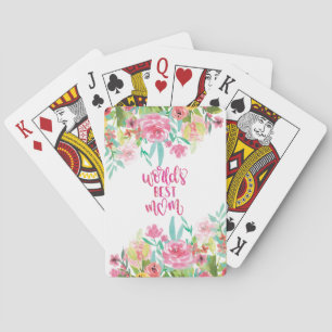 Jeu De Cartes Joli Cadeau Floral de Meilleure Maman du Monde