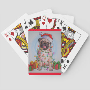 Jeu De Cartes Joli Carlin de Noël Chien Tumbler Thermal Vélo Pla