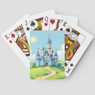 Jeu De Cartes Joli château bleu et blanc