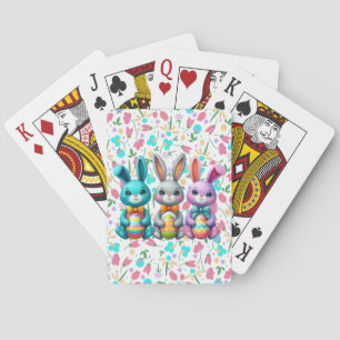 Jeu De Cartes Joli, coloré 3 lapin de Pâques