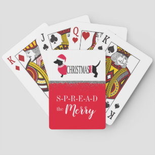 Jeu De Cartes Joli Dachshund Joyeux Chien de Noël Fun Graphisme