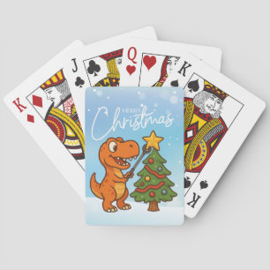 Jeu De Cartes Joli dinosaure avec sapin de Noël