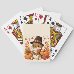 Jeu De Cartes Joli dinosaure de Thanksgiving