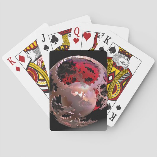 Jeu De Cartes Joli en Cogs Rose (dos)