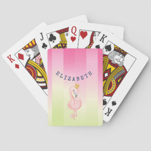Jeu De Cartes Joli Flamant Rose Dégradé Rayé