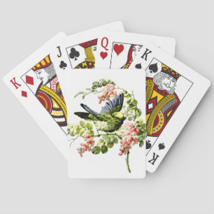 Jeu De Cartes Joli jeune perroquet dans l'arbre à fleurs