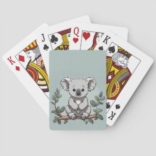 Jeu De Cartes Joli koala sur fond sarcelle
