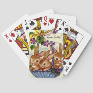 Jeu De Cartes Joli lapin de Pâques rétro vintage