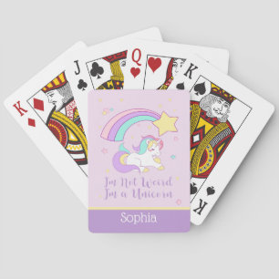 Jeu De Cartes Joli Licorne Arc-en-Ciel Magique Personnalisé sur