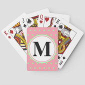 Jeu De Cartes Joli Monogramme rose Pois (dos)