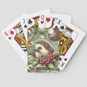 Jeu De Cartes Joli Motif de hérisson Vintage