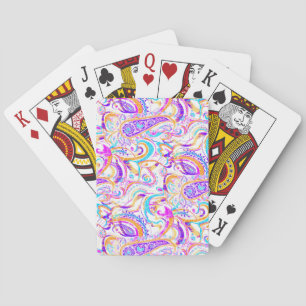 Jeu De Cartes Joli motif paisley coloré blanc mignon