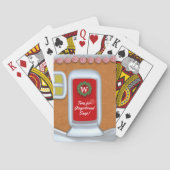 Jeu De Cartes Joli Noël Gingerbread Maison Monogram Vacances (dos)
