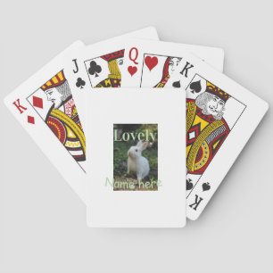 Jeu De Cartes Joli nom de photo de lapin de compagnie vert paste