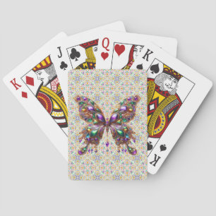 Jeu De Cartes Joli papillon de Mardi Gras orné de bijoux
